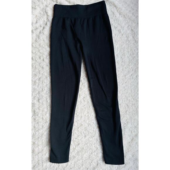 Conceited Womens Black Fleece Lined Soft Hi Rise Leggings Size Small Medium - Picture 3 of 9